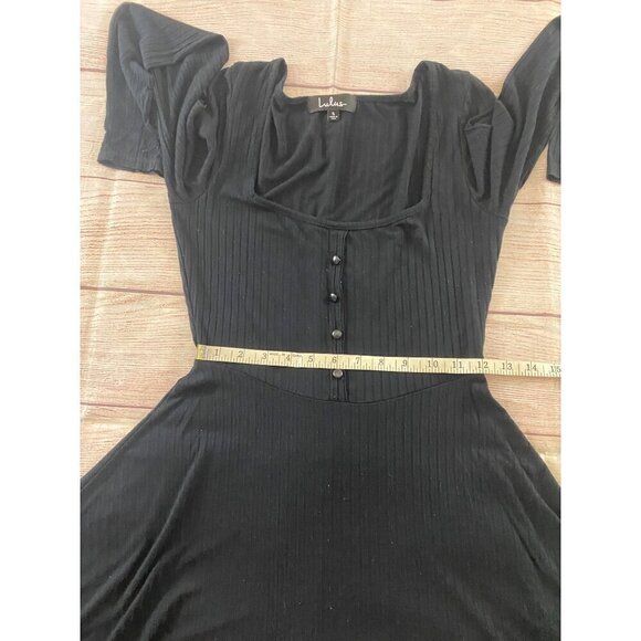 Lulu's Women's 1/2 Button Front Long Sleeve Fit And FLare Dress - Small - Picture 5 of 12
